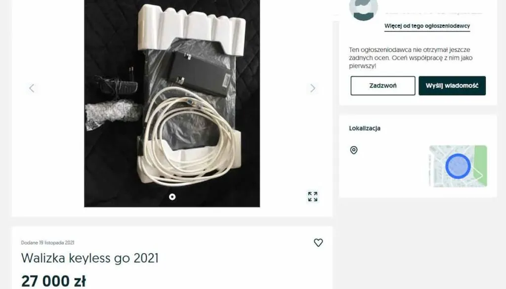 Kradzież na walizkę - oferta OLX