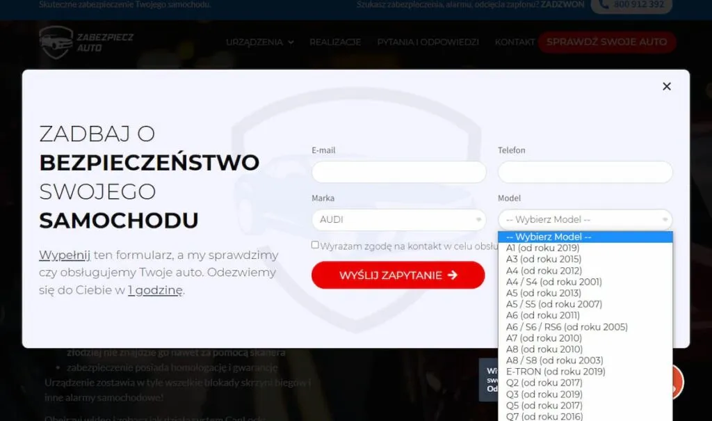 Zabezpieczenie antykradzieżowe do Audi - CanLock